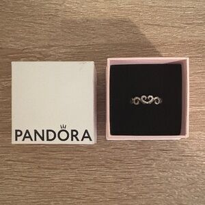 Pandora Silver Ring with Elegant Swirl Design